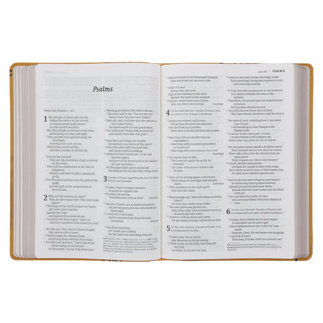 NLT Mustard Bird of Paradise Genuine Leather Bible Large Print