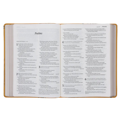NLT Mustard Bird of Paradise Genuine Leather Bible Large Print