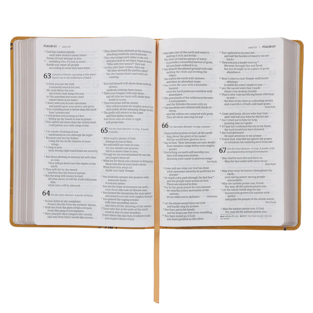 NLT Mustard Bird of Paradise Genuine Leather Bible Large Print