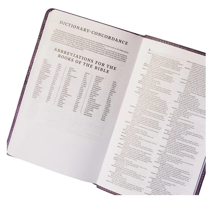NKJV Purple Faux Leather Deluxe Gift Bible Red Letter Comfort Print