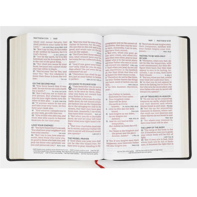 NKJV Black Imitation Leather End-of-Verse Reference Bible Comfort Giant Print