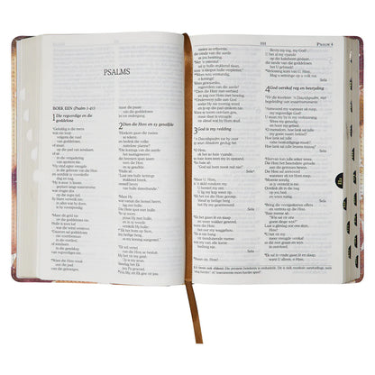 NLV Standaard Bybel | Roesbruin & Goud Linne met Duimgrepe
