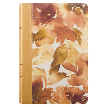 NLV Standaard Bybel | Roesbruin & Goud Linne met Duimgrepe