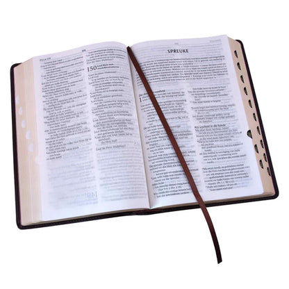 NLV Donkerbruin Kunsleer Toeligtingsbybel; Study Bible; Neriah’s Light