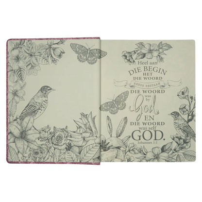 NLV Kreatiewe Joernaal-Bybel – Pienk Hardeband; Afrikaans; Neriah’s Light