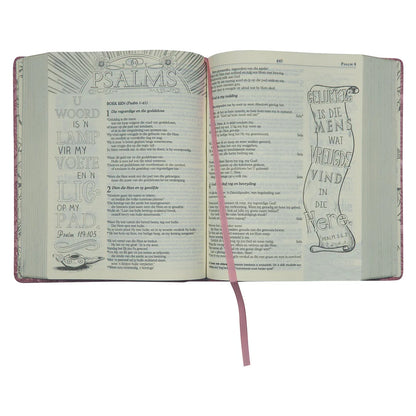 NLV Kreatiewe Joernaal-Bybel – Pienk Hardeband; Afrikaans; Neriah’s Light