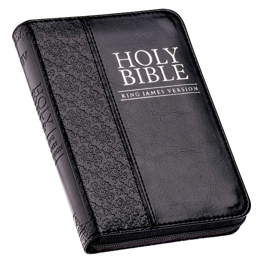 Neriah’s Light ; KJV Black Mini Pocket Bible ; Faux Leather Zip