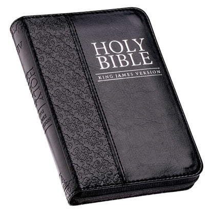 Neriah’s Light ; KJV Black Mini Pocket Bible ; Faux Leather Zip