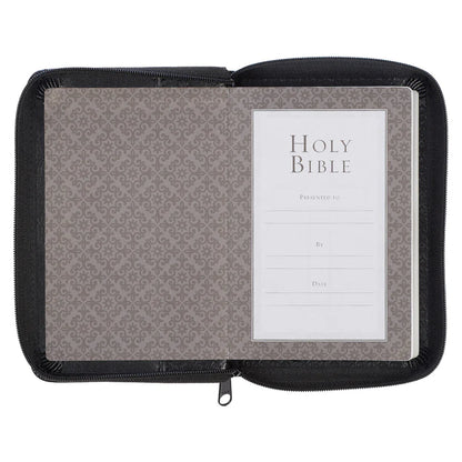 Neriah’s Light ; KJV Black Mini Pocket Bible ; Faux Leather Zip