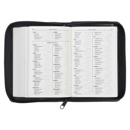 Neriah’s Light ; KJV Black Mini Pocket Bible ; Faux Leather Zip