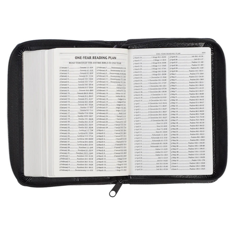 Neriah’s Light ; KJV Black Mini Pocket Bible ; Faux Leather Zip
