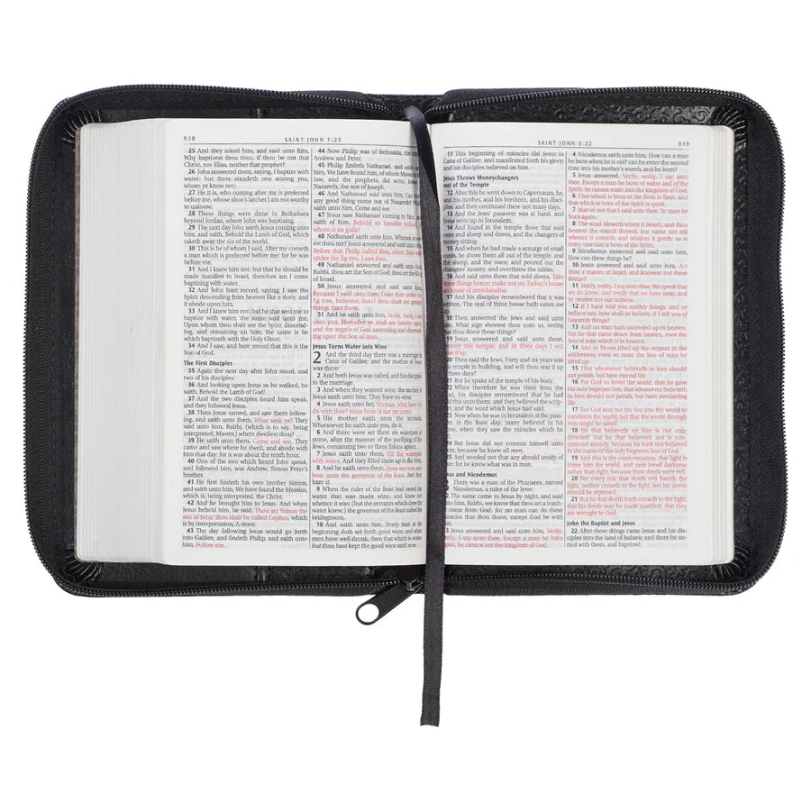 Neriah’s Light ; KJV Black Mini Pocket Bible ; Faux Leather Zip