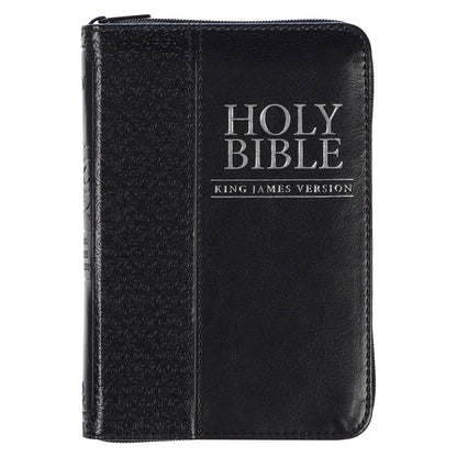 Neriah’s Light ; KJV Black Mini Pocket Bible ; Faux Leather Zip