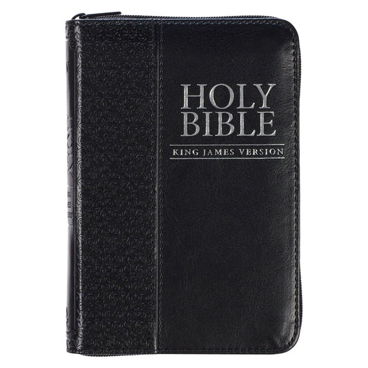 Neriah’s Light ; KJV Black Mini Pocket Bible ; Faux Leather Zip