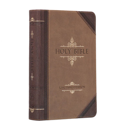 KJV Tan & Brown Study Bible | Giant Print Red Letter Edition