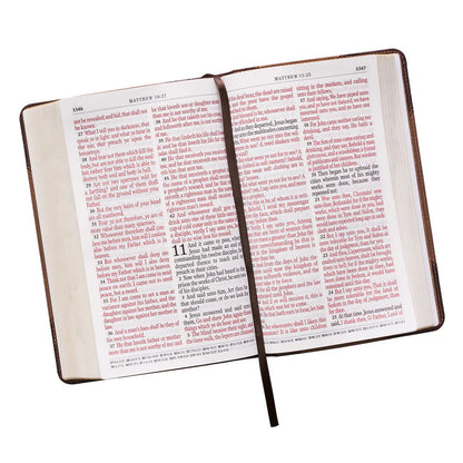KJV Tan & Brown Study Bible | Giant Print Red Letter Edition