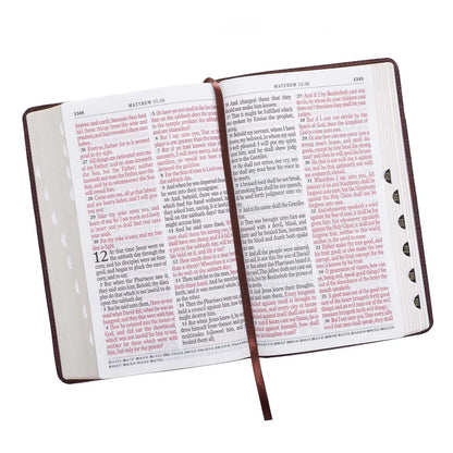 KJV Brown Study Bible | Giant Print Red Letter Indexed Edition
