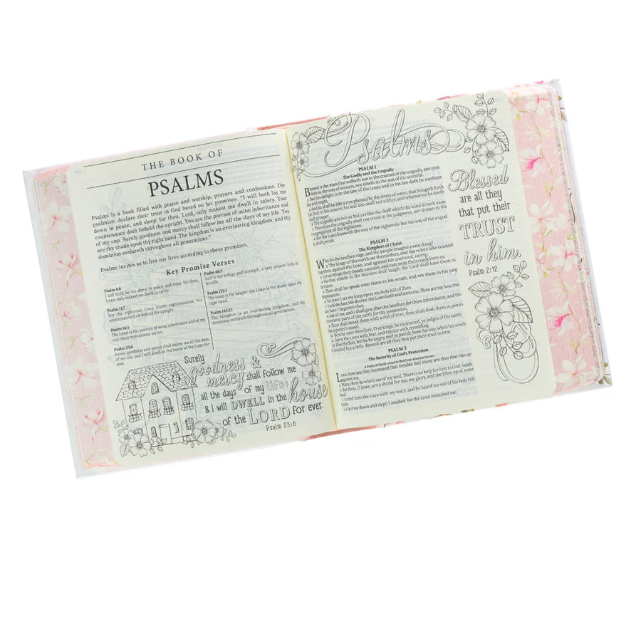 KJV Promise Journaling Bible | Flower Garland Faux Leather Hardcover