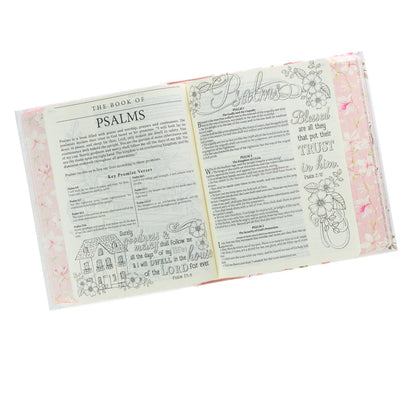 KJV Promise Journaling Bible | Flower Garland Faux Leather Hardcover