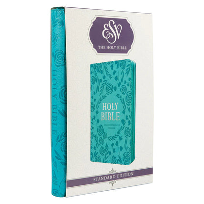 ESV Standard Bible – Turquoise Faux Leather; Thumb Index; Neriah’s Light