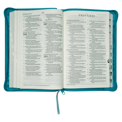ESV Standard Bible – Turquoise Faux Leather; Thumb Index; Neriah’s Light