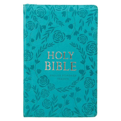 ESV Standard Bible – Turquoise Faux Leather; Thumb Index; Neriah’s Light