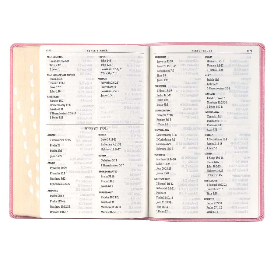 KJV Pink Study Bible | Giant Print Faux Leather Indexed Edition