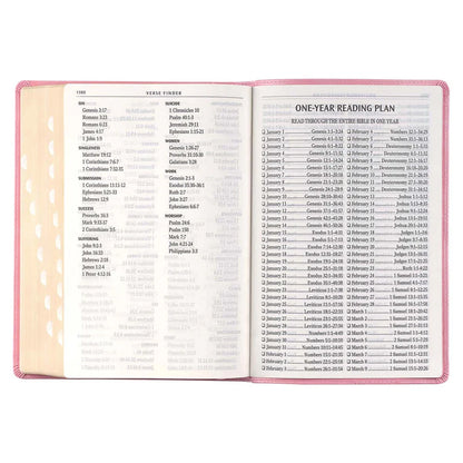KJV Pink Study Bible | Giant Print Faux Leather Indexed Edition