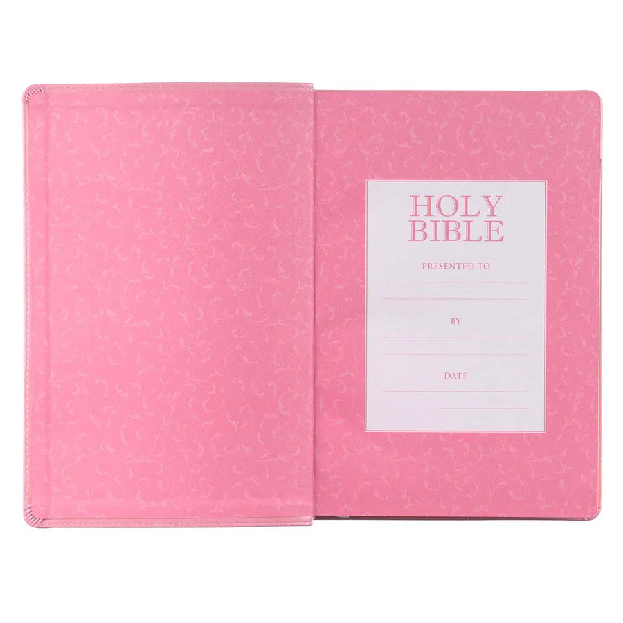 KJV Pink Study Bible | Giant Print Faux Leather Indexed Edition