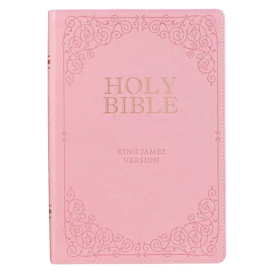 KJV Pink Study Bible | Giant Print Faux Leather Indexed Edition