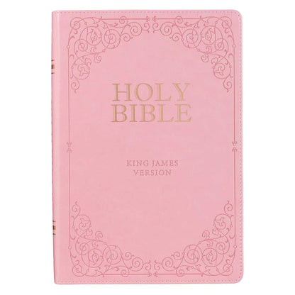 KJV Pink Study Bible | Giant Print Faux Leather Indexed Edition