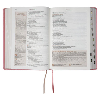 NLT Spiritual Growth Bible – Pink; Thumb Index; Women’s Study; Neriah’s Light