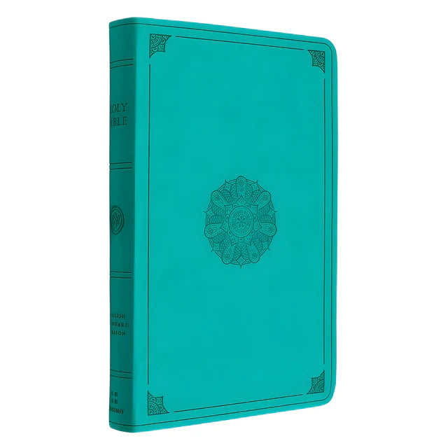 ESV Large Print Thinline Bible – Turquoise Emblem ; Neriah's Light