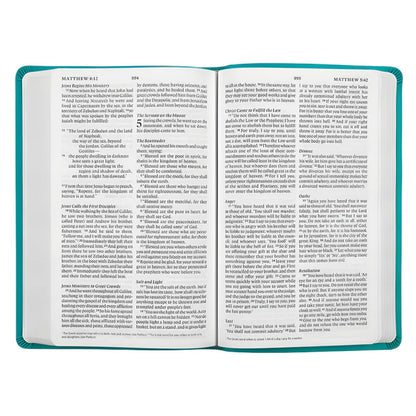 ESV Large Print Thinline Bible – Turquoise Emblem ; Neriah's Light