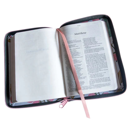 NLT Compact Zipper Bible; Floral Garden; Neriah’s Light