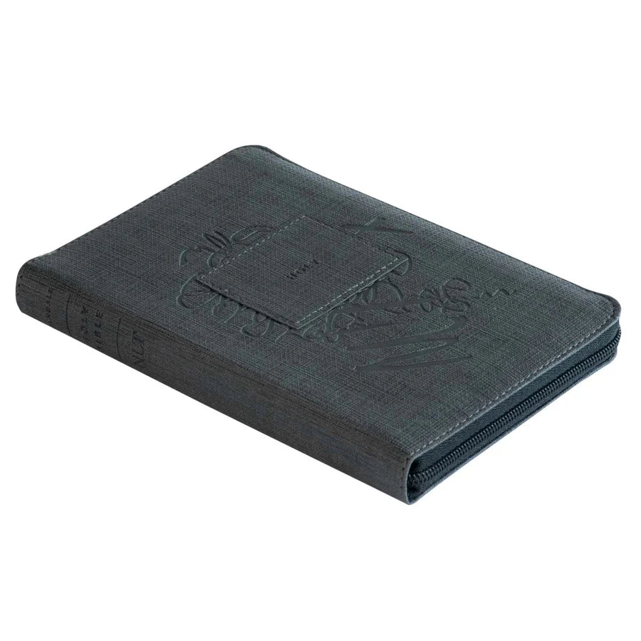 NLT Compact Zipper Bible – Charcoal Patch; Filament Bible; Neriah’s Light