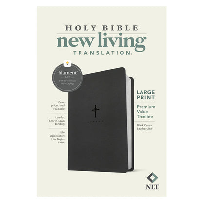 NLT Bible; Black Cross; Large Print; Filament Bible; Neriah’s Light