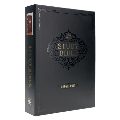 KJV Brown Frame Faux Leather Study Bible Large Print