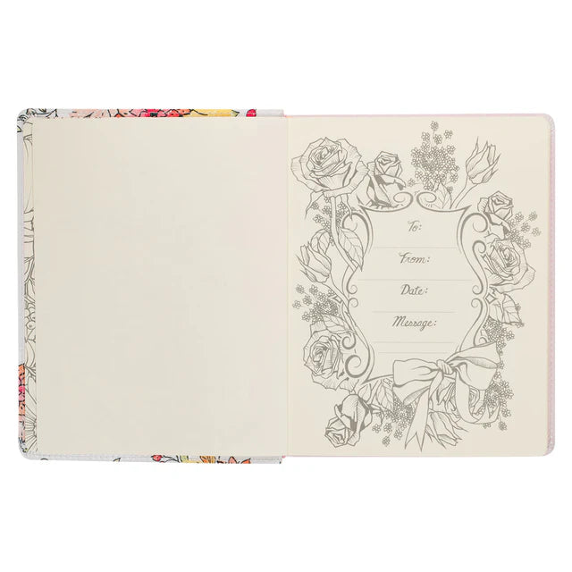 KJV White Floral Faux Leather Flexcover My Creative Bible