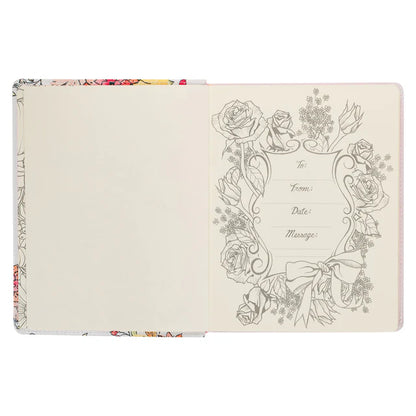 KJV White Floral Faux Leather Flexcover My Creative Bible