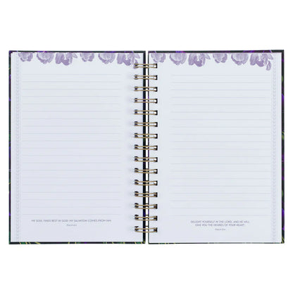 Blessed Is She Who Has Believed Black & Purple Large Hardcover Wirebound Journal