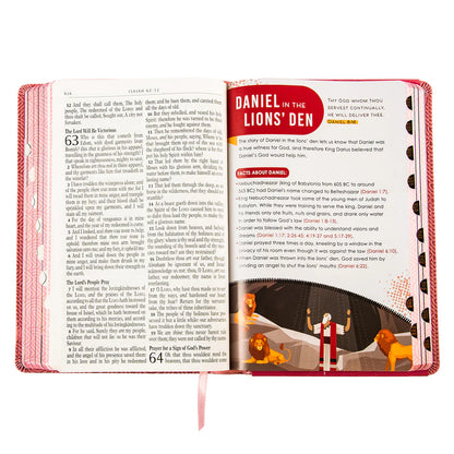 Neriah’s Light: KJV Kids Bible; Pink Hearts Faux Leather Large Print