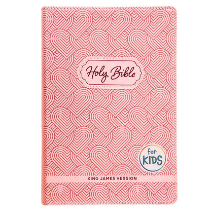 Neriah’s Light: KJV Kids Bible; Pink Hearts Faux Leather Large Print