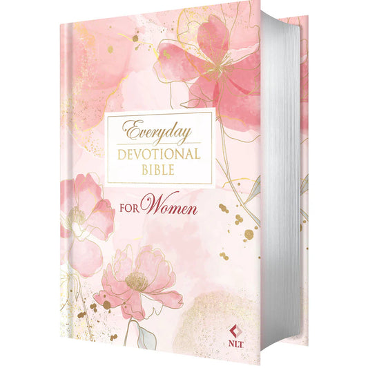 NLT Devotional Bible – Pink Floral; Women’s Daily Bible; Neriah’s Light