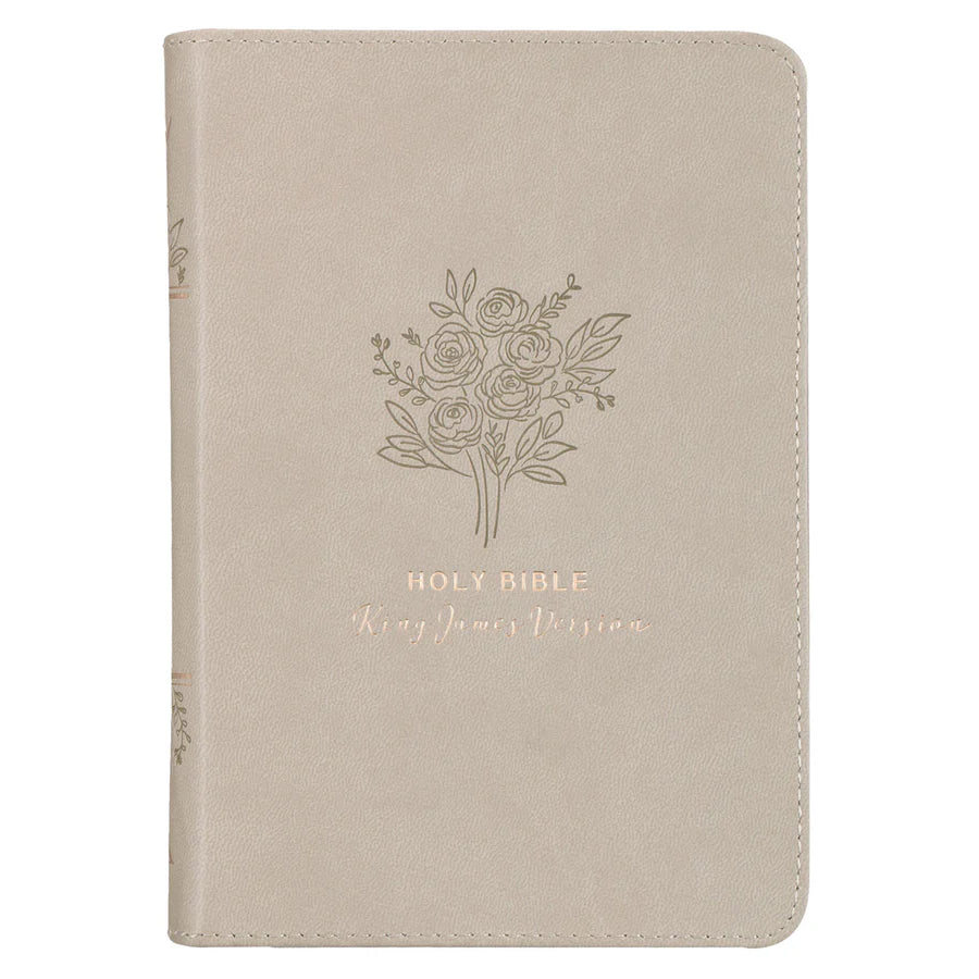 KJV Compact Bible – Taupe Faux Leather; Neriah’s Light