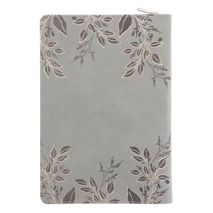 Strength and Dignity Sage Faux Leather Journal with Zipped Closure