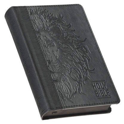 Neriah’s Light: KJV Compact Bible; Grey Lion Faux Leather