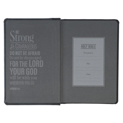 Neriah’s Light: KJV Compact Bible; Grey Lion Faux Leather