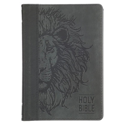 Neriah’s Light: KJV Compact Bible; Grey Lion Faux Leather