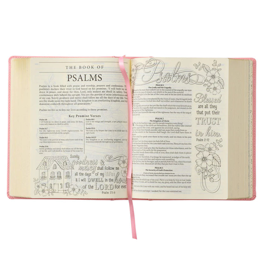 KJV Promise Journaling Bible | Pink Faux Leather Hardcover